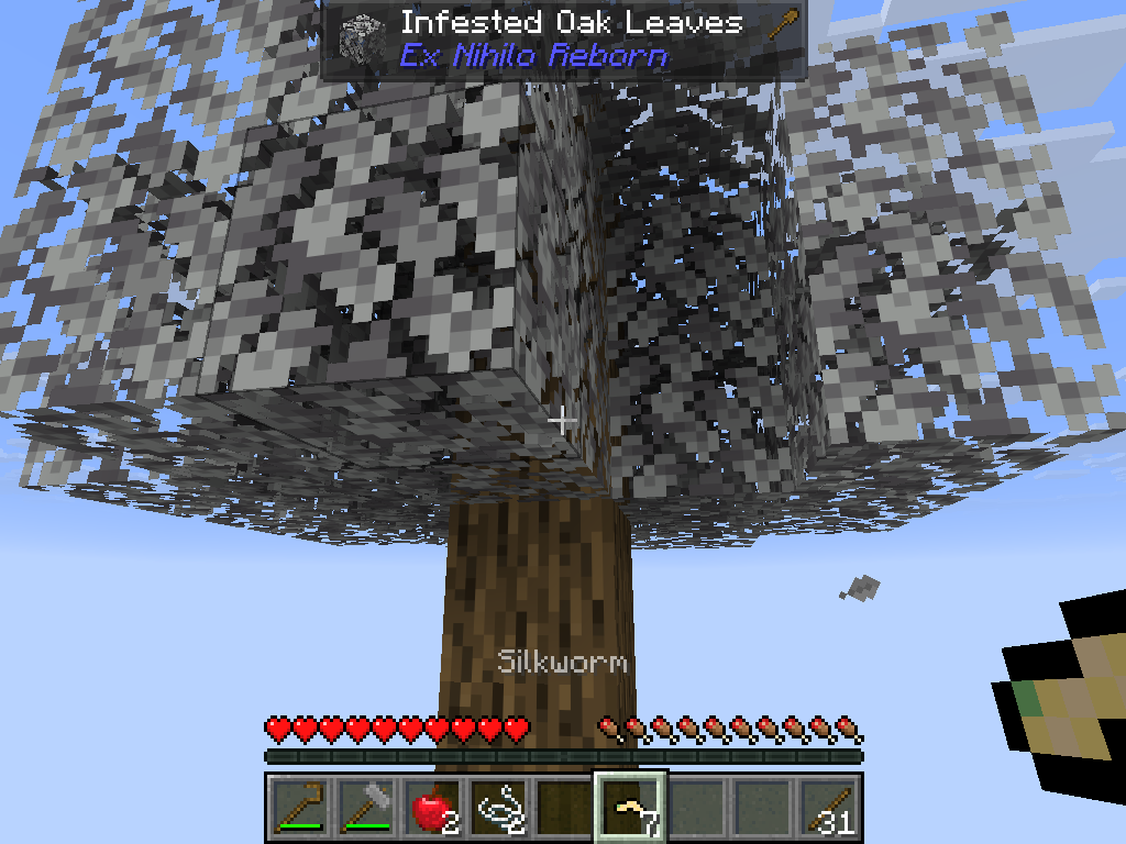 A silkworm turning oak leaves into infested leaves