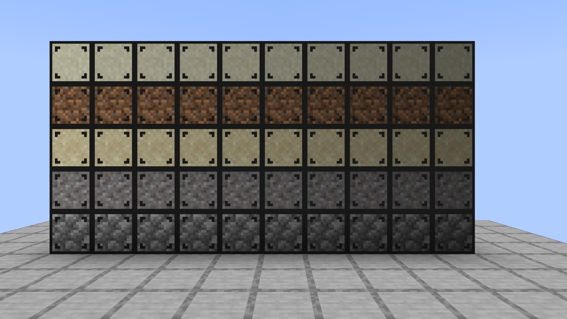 Ten tiers of compressed blocks