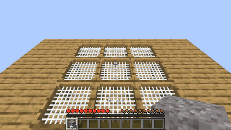 Sifting gravel on a bank of nine sieves